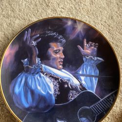 Decorative Plate with Musician Elvis Portrait