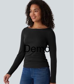 Halara HeatCore Boat Neck Long Sleeve Warming Work Shirt (Large)