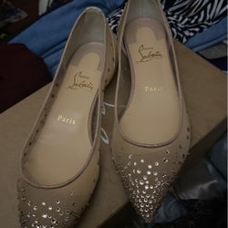 Louboutin Follies Strass Flats