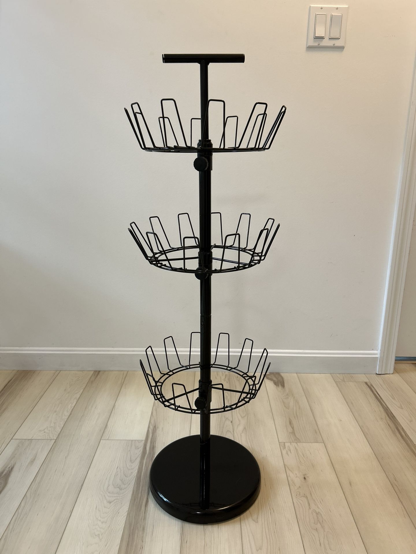 3 Tier Revolving Shoe Rack, Holds 18 Pairs