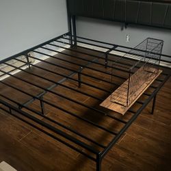 King Sized Bed Frame 2 Drawers For Space And Headrest Outlets