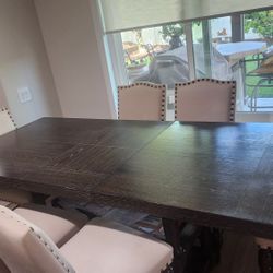 Brown Kitchen Table With 6 Chairs