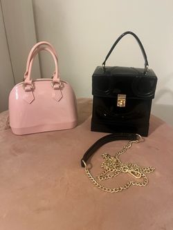 Two Small Handbags Pink and Black
