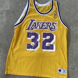 Vintage Champion Los Angeles Lakers Magic Johnson Basketball Jersey Sz 48