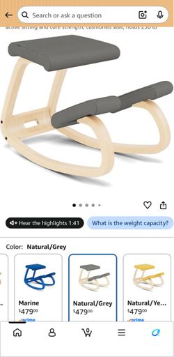 Varier Ergonomic Kneeling Rocking Chair Natural/Grey