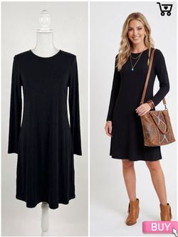 Black Long Sleeve Spring Dress Summer Chic Elegant Church Classy Business