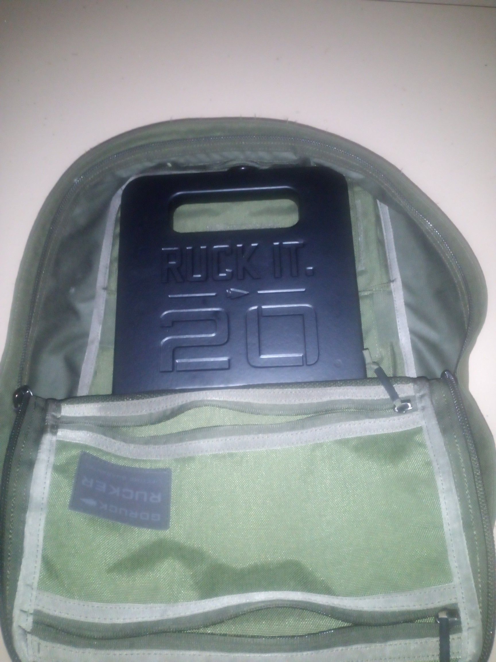 Ruck It plate with backpack.