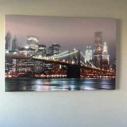 Large Canvas Printed Picture Of Brooklyn Bridge 