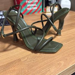 Schutz Army Green Heels - Sz 7
