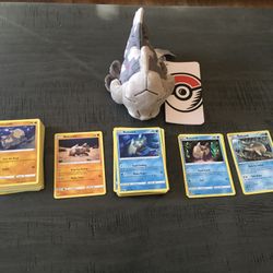 Pokémon Relicanth Lot Plush and Cards