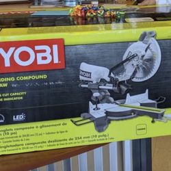 Brand New Ryobi 10 In Sliding Compound Miter Saw With LED