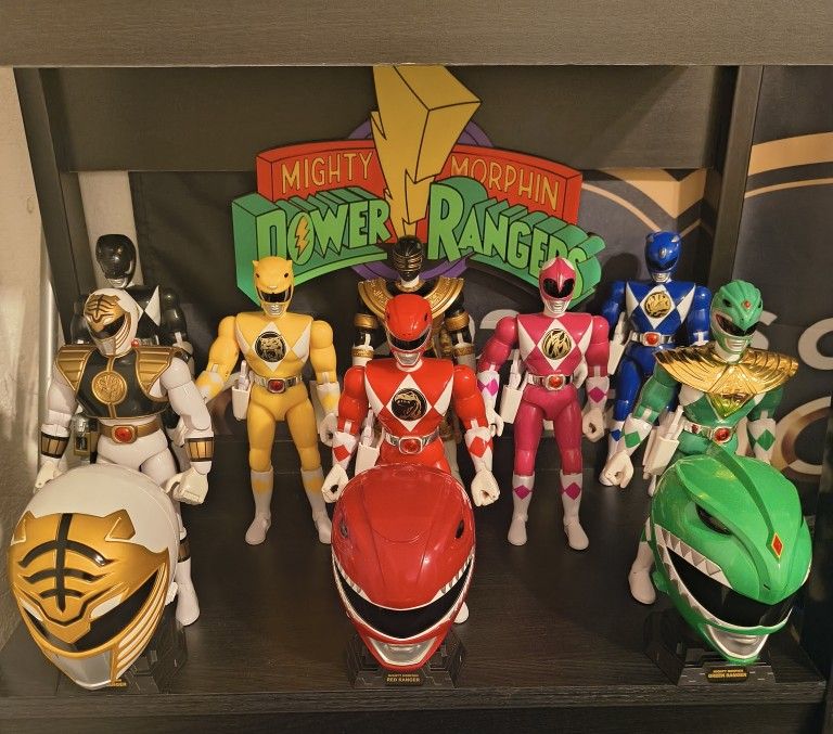 Power Rangers Vintage 8 Inch Figures Full Set With All Accessories (MINI HELMETS NOT INCLUDED)