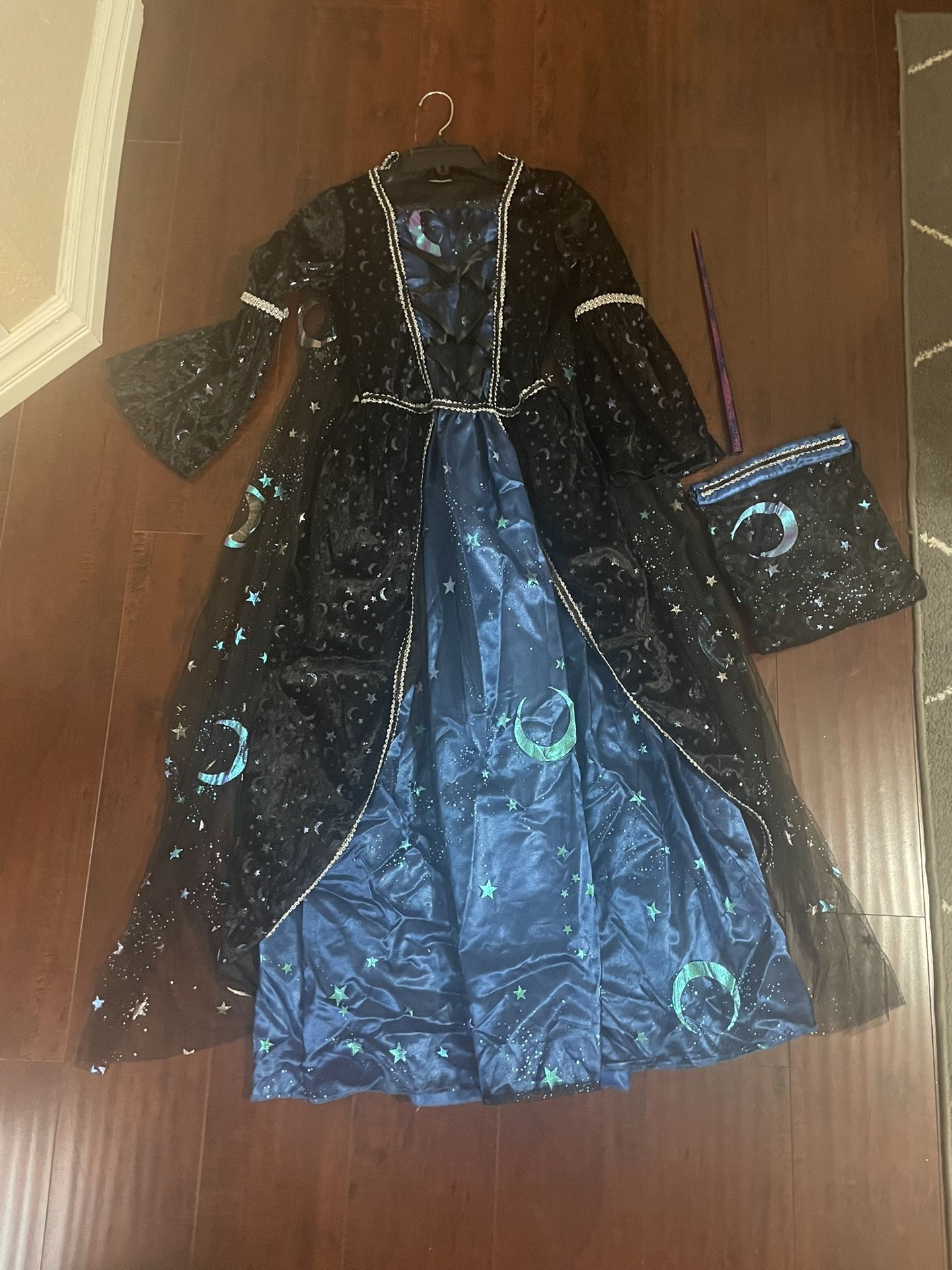 Witch Costume with Wand and Bag