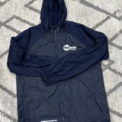 Sport-Tek® Heather Colorblock Raglan Wind Jacket, water resistant - Men's size M