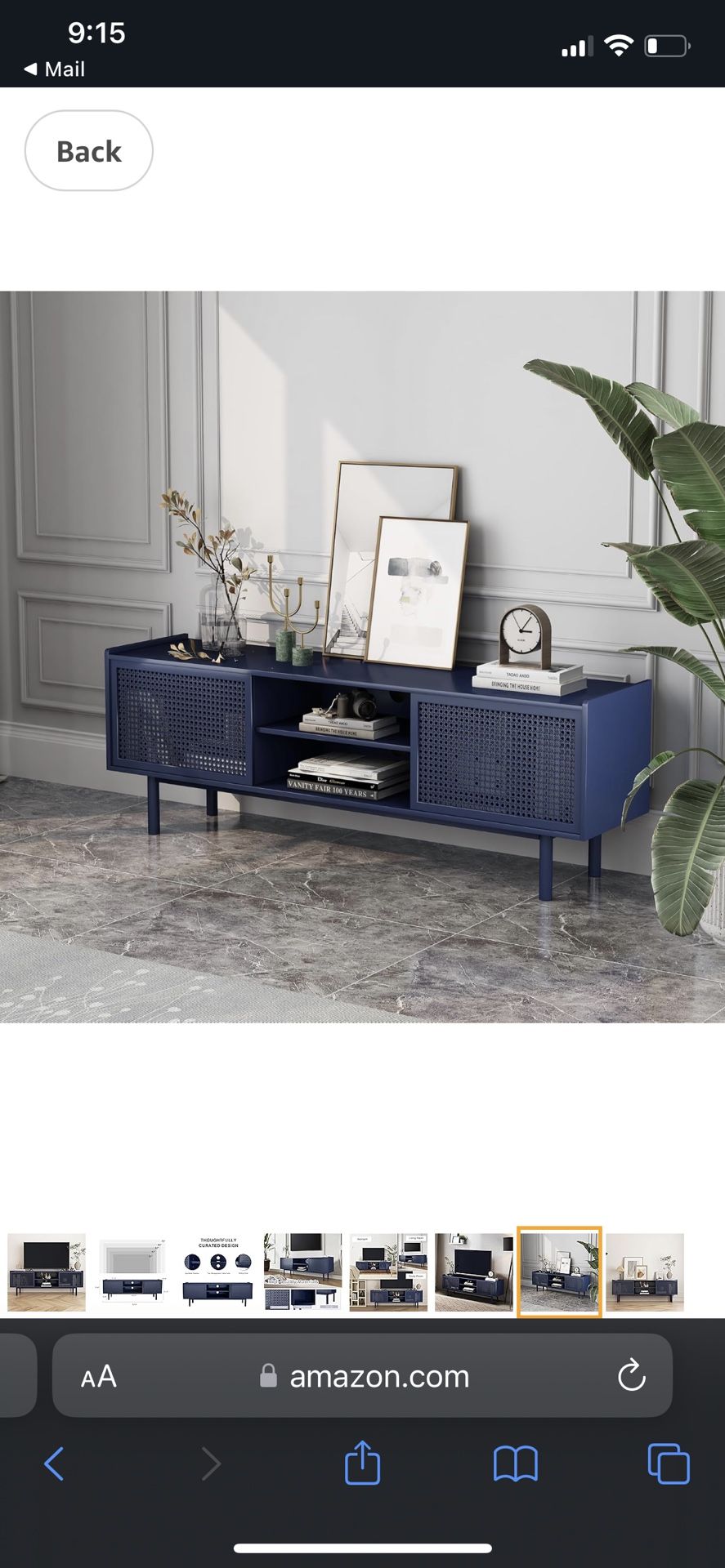 ORRD TV Stand for TVs Up to 70 Inch, Accent Iron Rattan Storage Cabinet Television Stands Entertainment Media Center Console Table with Sliding Barn D