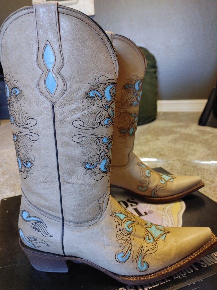 Pecos Bill Cowboy Boots Orix Ladies Fancy Inlay