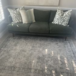 Couch, Rug, Pillows