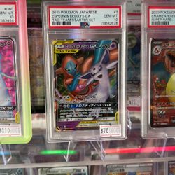 Pokemon Cards: Espeon & Deoxys GX Japanese - PSA 10 *TRADES WELCOME*