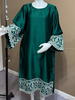 Silk embroidered long kurti /top/tunic