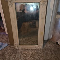 Vintage Frame And Lead Glass Mirror