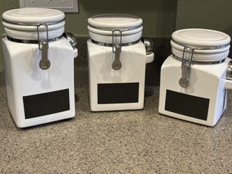 Ceramic White Canisters 