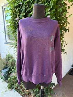 Harley-Davidson Purple Graphic Logo Print Crewneck Pullover Sweatshirt Size L