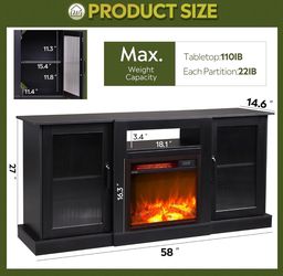 Fireplace TV Stand with Heater