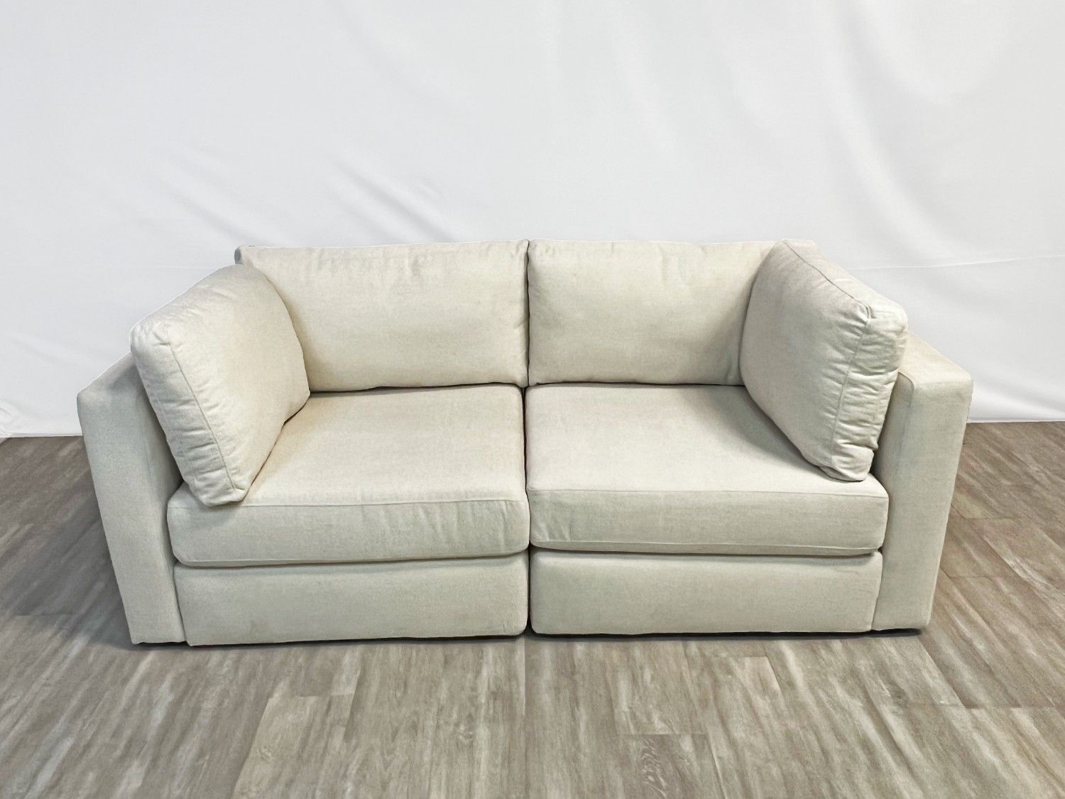 ( Delivery Available ) Burrow Union Modular Cream White Sofa