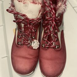 Timberland Pink Leather Winter Boots Size  7