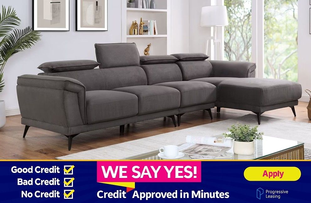 FINANCE TODAY! - Dark Gray Sectional Mid Century Style Couch Sofa Sectional