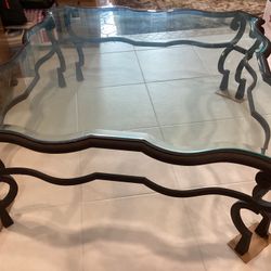 Designer Heavy Duty Thick Glass Coffee Table 46x46 Asking $385. Obo 