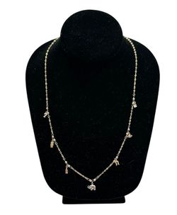 19" Tri gold good luck charm necklace #33655