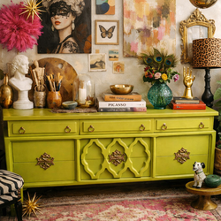 Custom vintage Moorish arch dresser