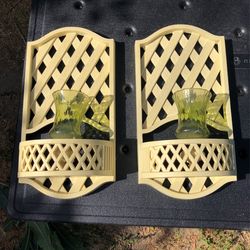Vintage/Mid Century/BoHo Wall mount candleholders