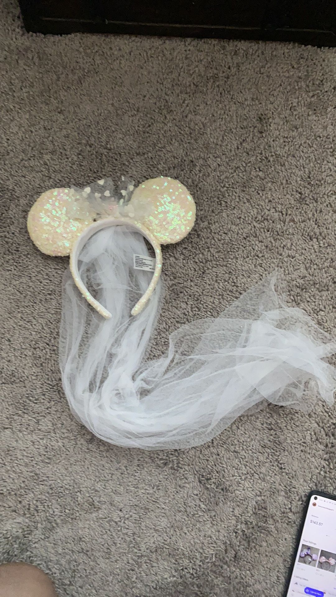Disney Parks Minnie Mouse Bridal Ears Head Band 