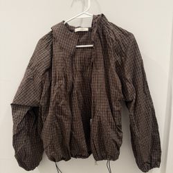 Brown Plaid Lightweight Jacket