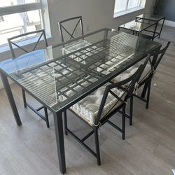 Glass Dining Table Set/ Entry Table With Storage And Coffee Table