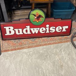 Large 1994 metal Budweiser sign collectible item 
