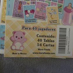 Baby shower loteria