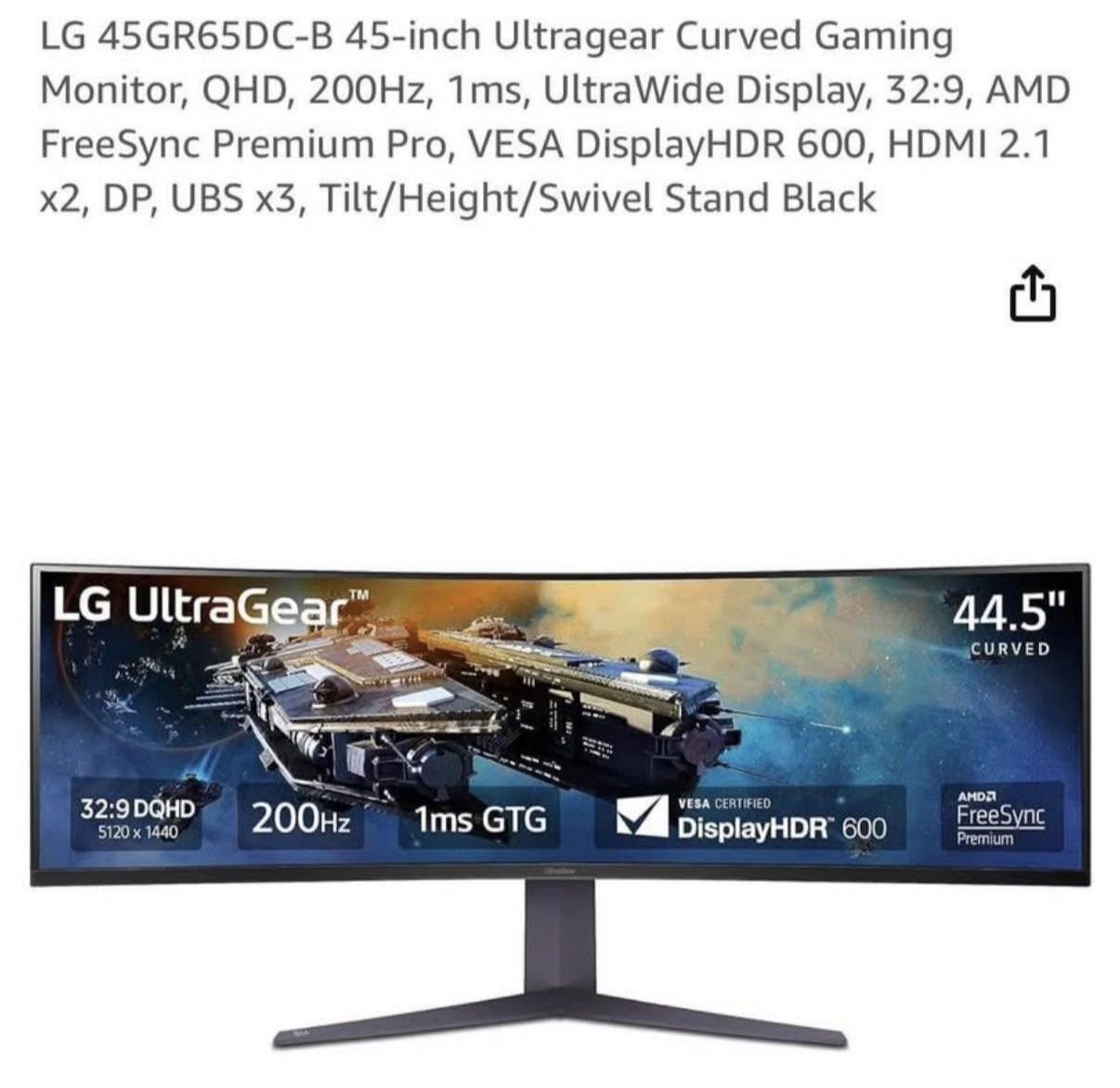 45” LG Curved Ultra Wide Monitor 