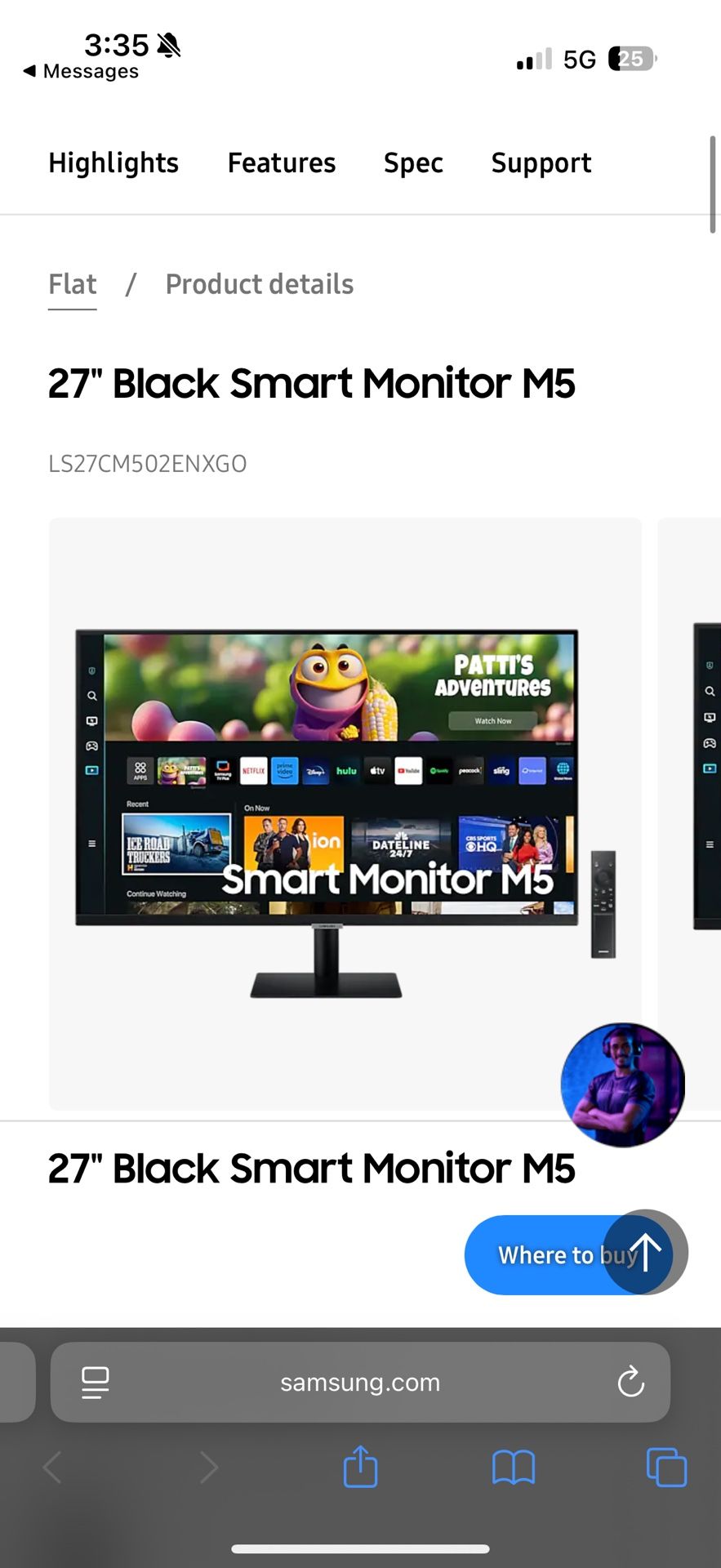 Samsung 27" Smart Monitor