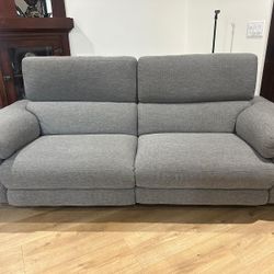 Mid Century Modern Electric Grey Recliners