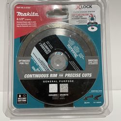 Makita 4-1/2 in X-LOCK Continuous Rim Diamond Blade Tile Ceramic Granite New
