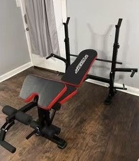 😀 OPPOSDECOR Weight Bench Set with Squat Rack Preacher Curl Leg Extension Professional Bench Press for Full Body Exercise Workout Benches for Home Gy