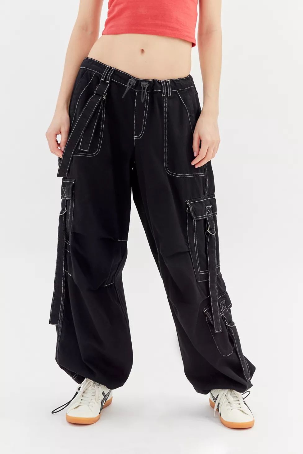 BDG Strappy Cargo Jean with adjustable waist and ankle straps SIZE M