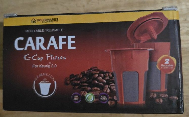 2 Refillable/Reusable Carafe K Cup Filters for Keurig 2.0, K200, K300, K400, ...