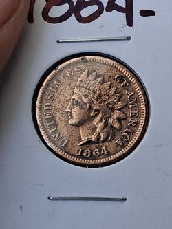 Indian Head penny  1864 with L