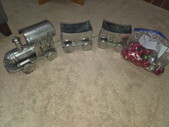 Silver Decorative Christmas Train Set