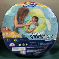 New Swimways Swim Step 1 infant spring float sun canopy boy or girl ages 3, 6, 9 month 