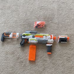 NERF Modules Gun With All The Attachment’s And 20 Bullets 